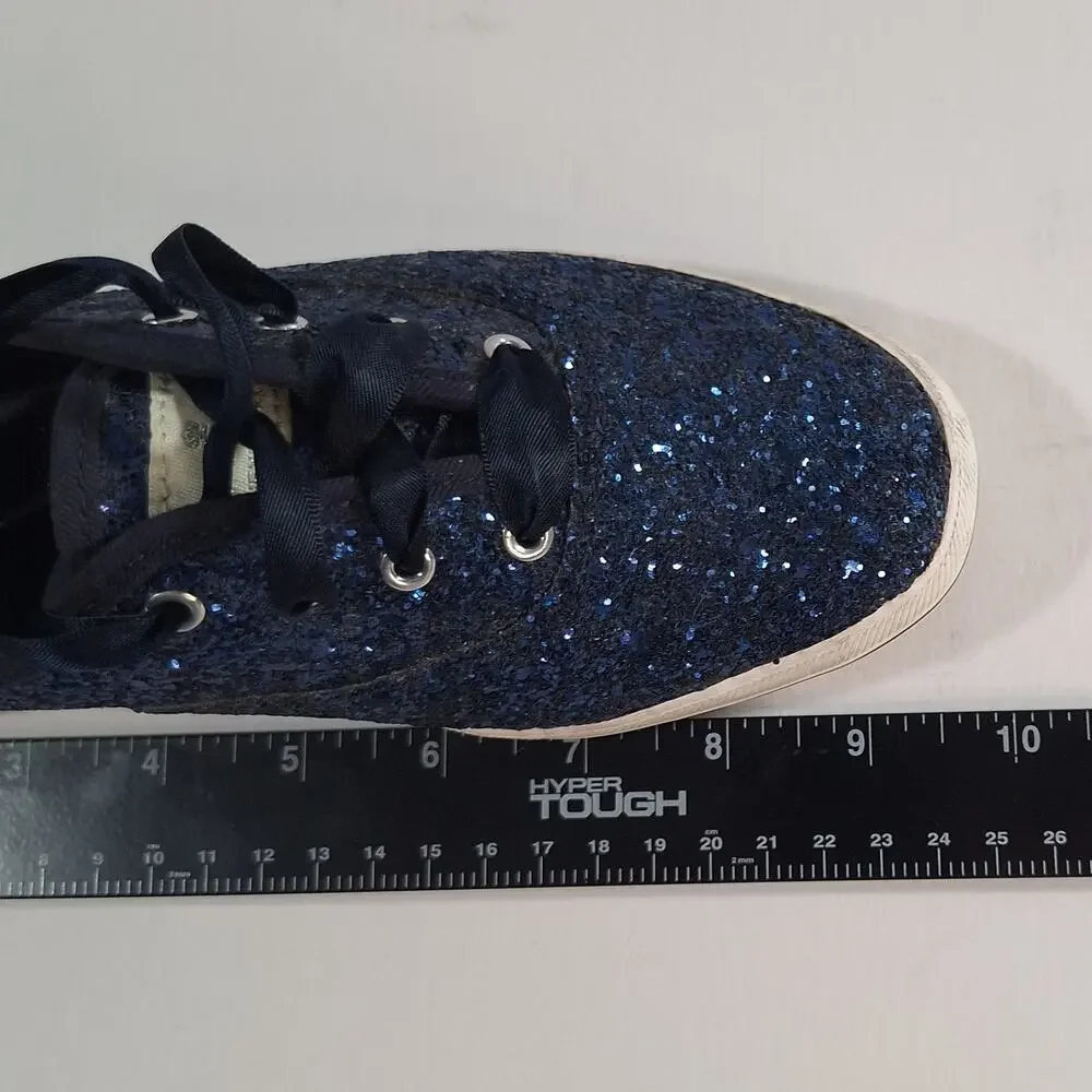 Keds X Kate Spade sz 6 Blue Glitter Women's Sneakers Casual Classic Preppy